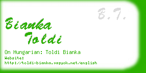bianka toldi business card
